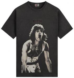 Футболка Kith For The Rolling Stones с фотографией Мика Джаггера с концерта, винтажная, черная