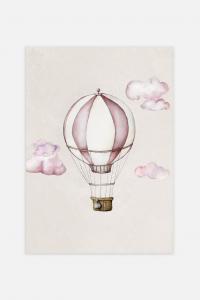 Плакат на воздушном шаре Postery, 30x40 см, розовый