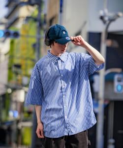 Полосатая рубашка с коротким рукавом