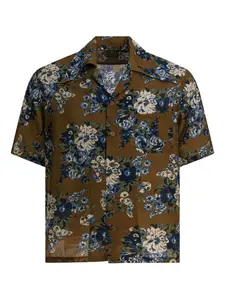 Рубашка с цветочным принтом Kapital, коричневый