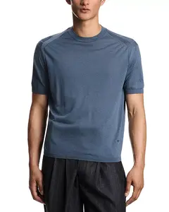 Трикотажный свитер с короткими рукавами Emporio Armani, синий