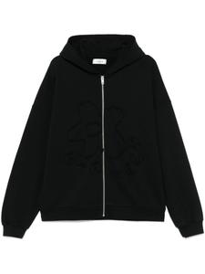 Толстовка с капюшоном FLÂNEUR с цветочными нашивками, черный