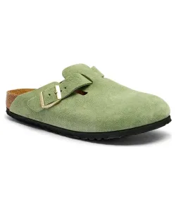 Бостонские мюли, кожаные сандалии Birkenstock, зеленый