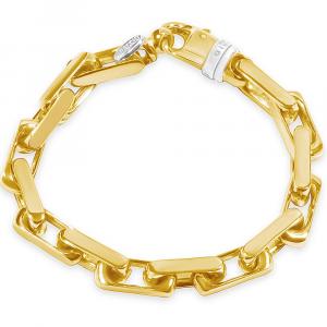 Мужской браслет из 14-каратного золота (65 грамм) или платины (104 грамма) 8 мм, 8,5 дюйма Pompeii2, 14K Yellow Gold