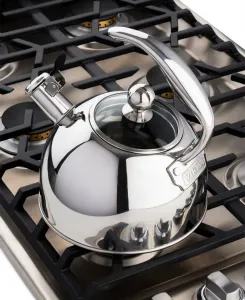 Чайник из нержавеющей стали объемом 2 л (около 7,7 л) с медной ручкой Viking, нержавеющая сталь