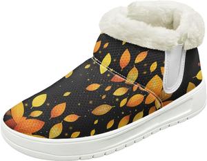 Женские зимние ботинки на снег, водонепроницаемые, короткие, легкие, теплые с плюшевой отделкой, зимние ботинки с противоскользящей подошвой, модные, размеры 36-48 Quxjehoe, Leaves