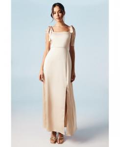 Женское атласное платье миди для подружки невесты Oasis, Champagne