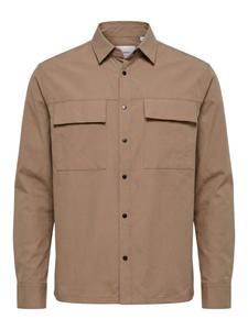 TEESHOPPEN Рубашка на пуговицах 'Silas' Regular fit светло-коричневого цвета