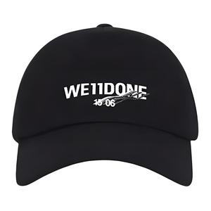 WE11DONE Бейсболка из хлопка с логотипом, Black