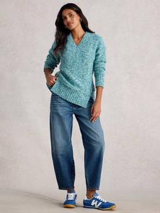 Свитер с V-образным вырезом Tilly White Stuff, Mid Blue