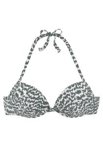 Верх бикини с пуш-апом LASCANA, оливковый/белый