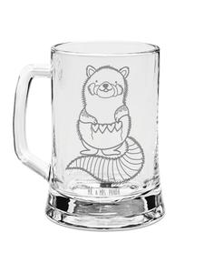 Пивная кружка с изображением красной панды, без слогана, прозрачная. Mr. & Mrs. Panda