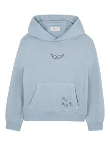 Худи с вышитым логотипом Zadig & Voltaire Kids, синий