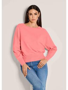 MADELEINE Простой вязаный свитер с рукавами «летучая мышь» абрикосового/меланжевого цвета