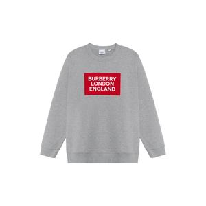 Хлопковый свитшот с логотипом Burberry, серый
