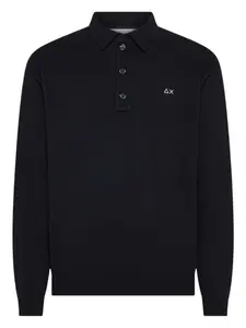 Поло с длинными рукавами на пуговицах Sun67, синий