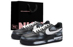 Кроссовки Nike Air Force 1 с амортизацией, износостойкие низкие скейтерские унисекс черно-белые, цвет Black White