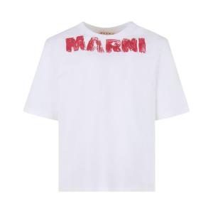 Футболка Marni Monolith Jersey T-Shirt 'Lily White', белый