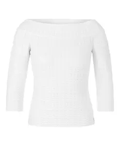 Структурированный пуловер «Кармен»: переосмысление вместе Marc Cain, белый