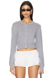 Дадли хлопковый трикотажный кардиган Frankies Bikinis, серый