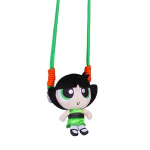 Мягкая кукла с персонажами Powerpuff Girls, съемная, Bubbles, цветочная, плюшевый кулон, высота 13см HUGKIS