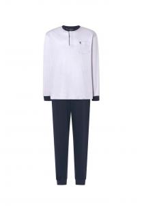 Длинная пижама премиум-класса с застежкой на пуговицы из хлопка с принтом серого цвета El Búho Nocturno, серый