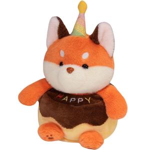 Мягкая игрушка поющая кукла с тортом на день рождения, высота 30 см, длина 30 см Mise