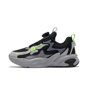 Антискользящие износостойкие низкие детские повседневные туфли черный серый Kids' ERKE KIDS, черный/Recycling серый