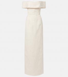 Платье из парчи Clover Markarian, слоновая кость