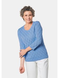 Короткий размер: Ажурный свитер Ажурный свитер с вырезами в цвете Ривьера GOLDNER