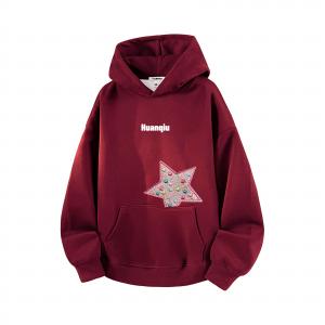 Толстовка Unisex Hooded Moderate Heavyweight HUANQIU, burgundy