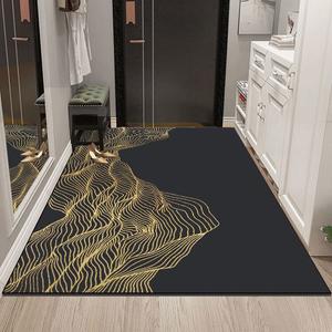 Budis Ковер 80х100 см для прихожей/ванной, впитывающий, нескользящий, классический минимализм A12 [Non-Slip Tech Fabric]