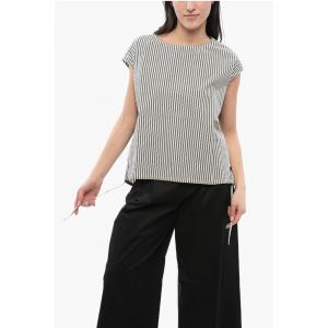 Блузка из хлопка в полоску с завязками по низу Woolrich, Blue