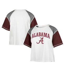 Женская белая укороченная футболка с эффектом потертости Alabama Crimson Tide Serenity Gia '47 Brand, белый