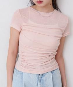 Вязаный топ с драпировкой