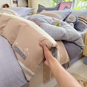 Yalu Комплект постельного белья из 4 предметов (простыня 150 см, пододеяльник 200х230 см), гребенной хлопок, цвет L Orthogonal Twilight