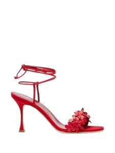 Босоножки Anista с цветочными деталями Manolo Blahnik, красный