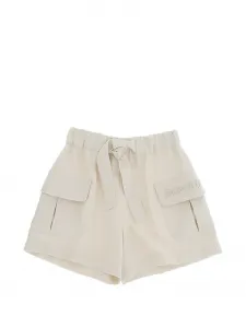 Шорты с вышитым логотипом Dondup Kids, бежевый