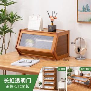 Yu Senyi Комод 51 см для спальни и гостиной настенный, 5 ящиков со стеклянными дверцами, цвет чайный