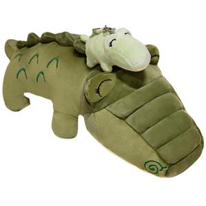 Мягкая игрушка-брелок в виде забавного крокодила мамы и малыша Mise, темно-зеленый