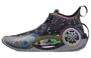 Баскетбольные кроссовки WOW 9 мужские с низким верхом черного/цветного цвета Lining