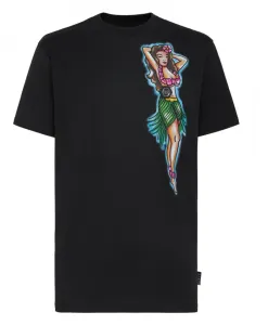 Гавайская футболка с круглым вырезом Philipp Plein, черный