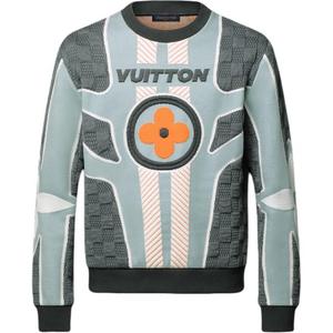 Свитер из стеганой смесовой хлопковой ткани LOUIS VUITTON, синий