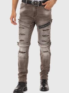 Узкие джинсы CIPO & BAXX, коричневый