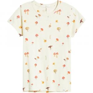 Женская футболка rag & bone с рисунком грибов по всей поверхности, айвори мультиколор