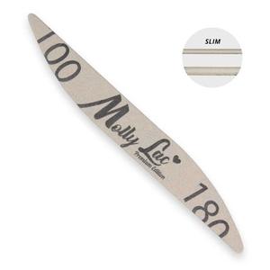 Пилочка для ногтей, безопасная упаковка, эллипс лодочной волны, 100/180, тонкая MollyLac, Molly Lac