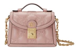 GUCCI Сумка через плечо GG Matelassé Leather Lock Controller малая женская розовая