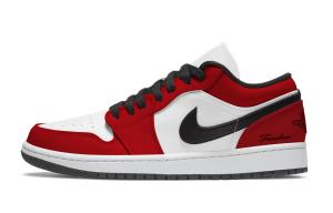 Jordan Air 1 Bulls Slip Resistant Abrasion Resistant Low top Детские баскетбольные кроссовки Red Teenagers