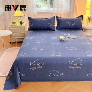 Yalu Простыня 180х230 см, принт Little Blue Whale, комфортная дышащая ткань