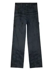 Брюки с карманами, забрызганными краской DIESEL, черный